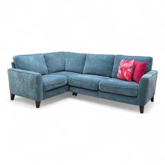 'Brondby' Fab-Can-R340 Peacock Fabric Small Left Hand Facing Corner Sofa