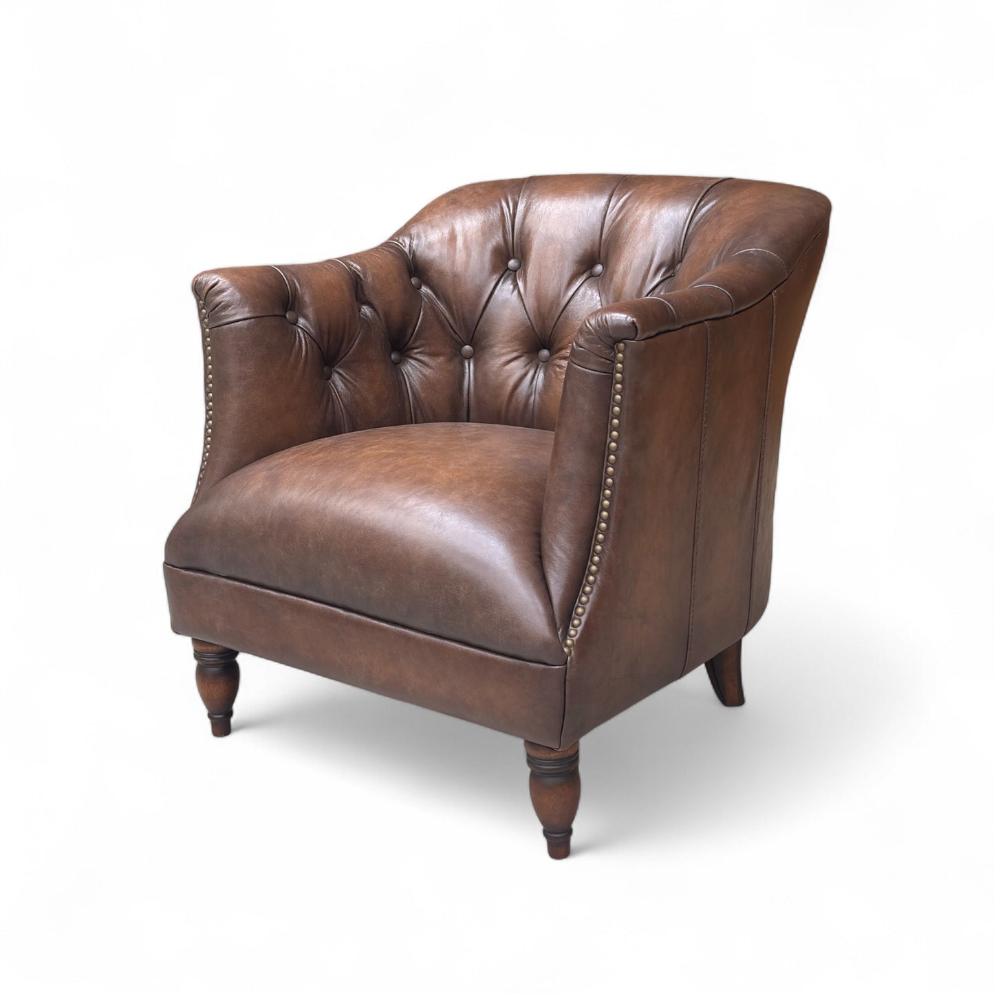 At The Helm 'Henson' X3y1-1981ls Saddle Leather Tub Chair