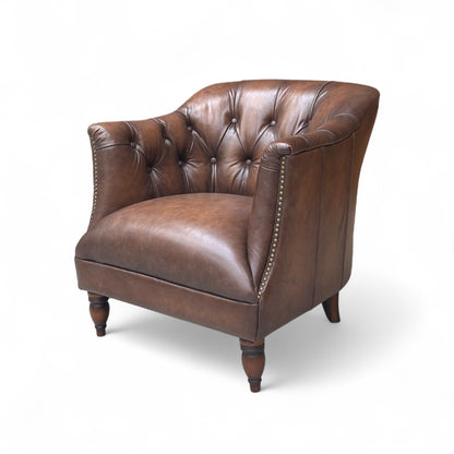 At The Helm 'Henson' X3y1-1981ls Saddle Leather Tub Chair