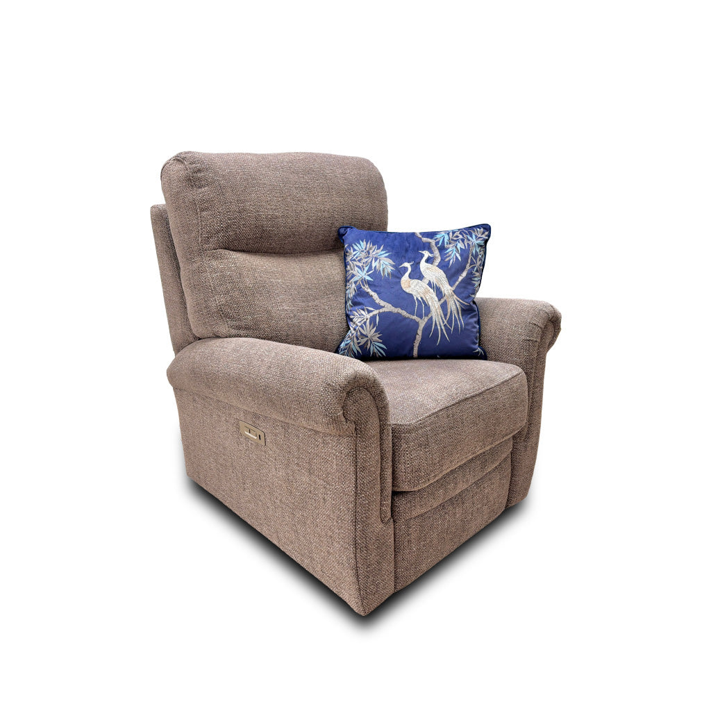 G Plan 'Avon' Sea Earth A722 Fabric Power Recliner Armchair