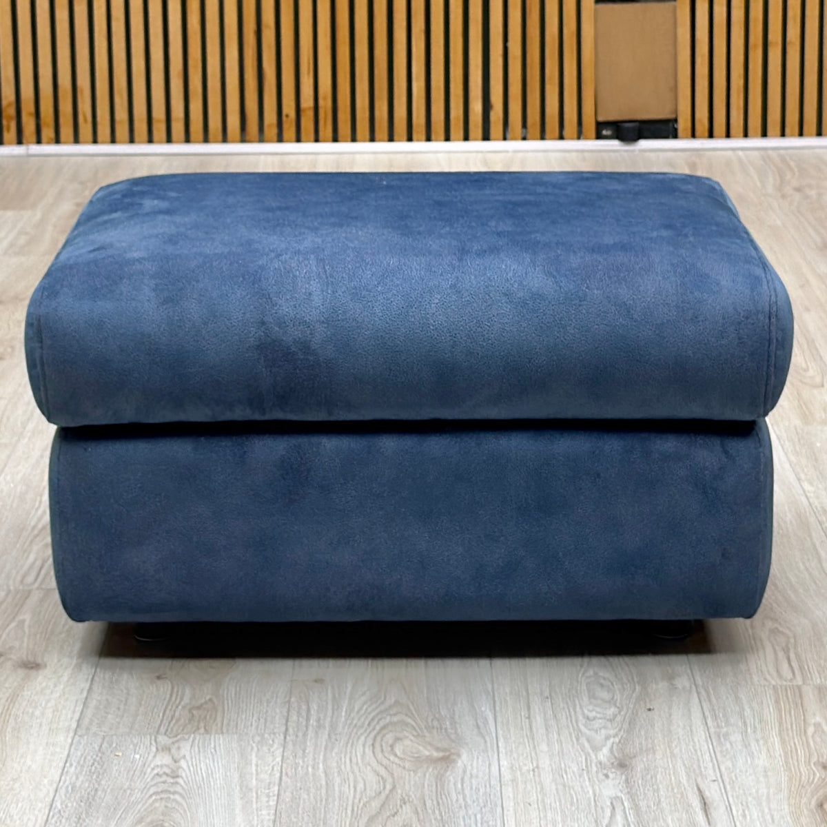 G Plan ‘Kingsbury’ A125 Stingray Indigo Velvet Fabric Storage Footstool