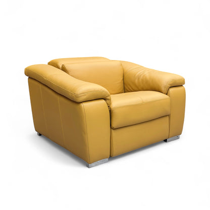 Nicoletti 'Galileo' Torello Senape 355 Ch Leather Power Recliner Chair with Power Headrest