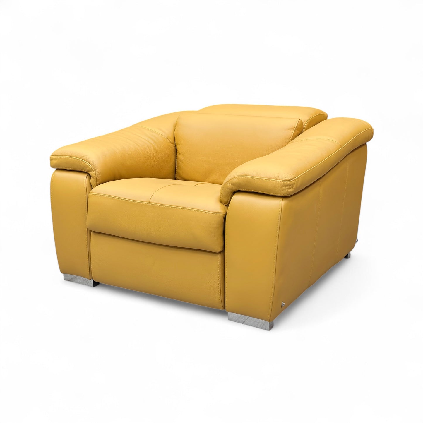 Nicoletti 'Galileo' Torello Senape 355 Ch Leather Power Recliner Chair with Power Headrest