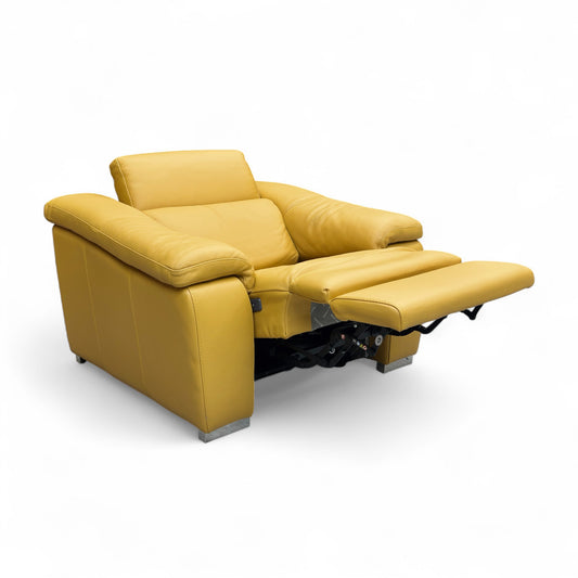 Nicoletti 'Galileo' Torello Senape 355 Ch Leather Power Recliner Chair with Power Headrest