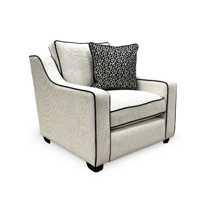 'Celine' Tuzzi Ivory Mchrome Armchair