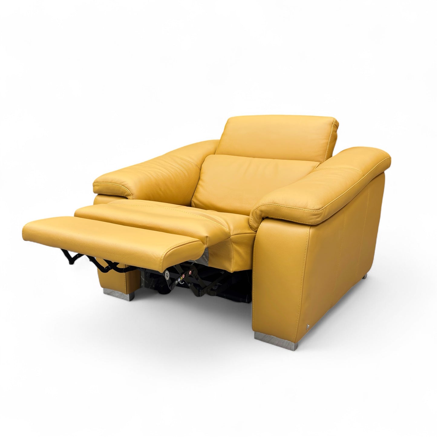 Nicoletti 'Galileo' Torello Senape 355 Ch Leather Power Recliner Chair with Power Headrest