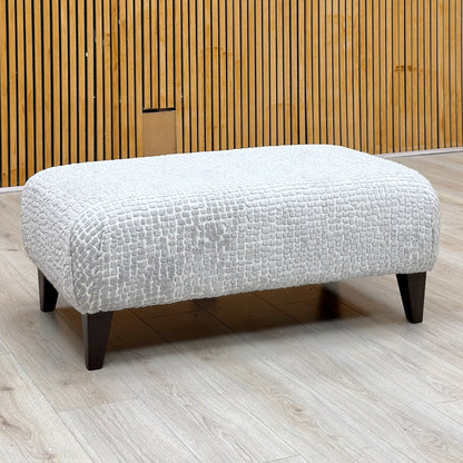 'Aphrodite' Marlow Silver Dw Ft Patterned Fabric Designer Footstool