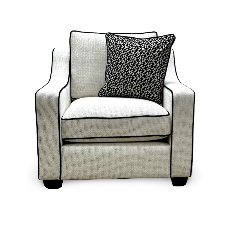 'Celine' Tuzzi Ivory Mchrome Armchair
