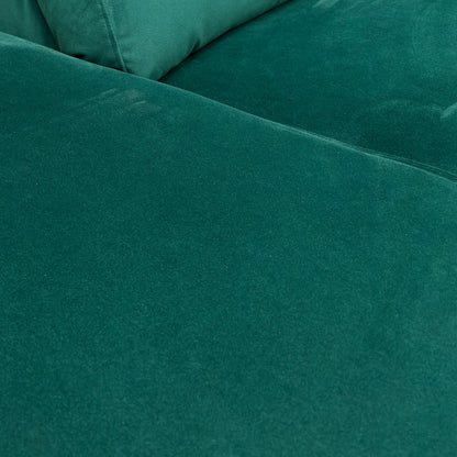 'Contempo' Fab-Meo-R37 Emerald Green Velvet Left Hand Facing Open Chaise End Corner Sofa + Armless Unit