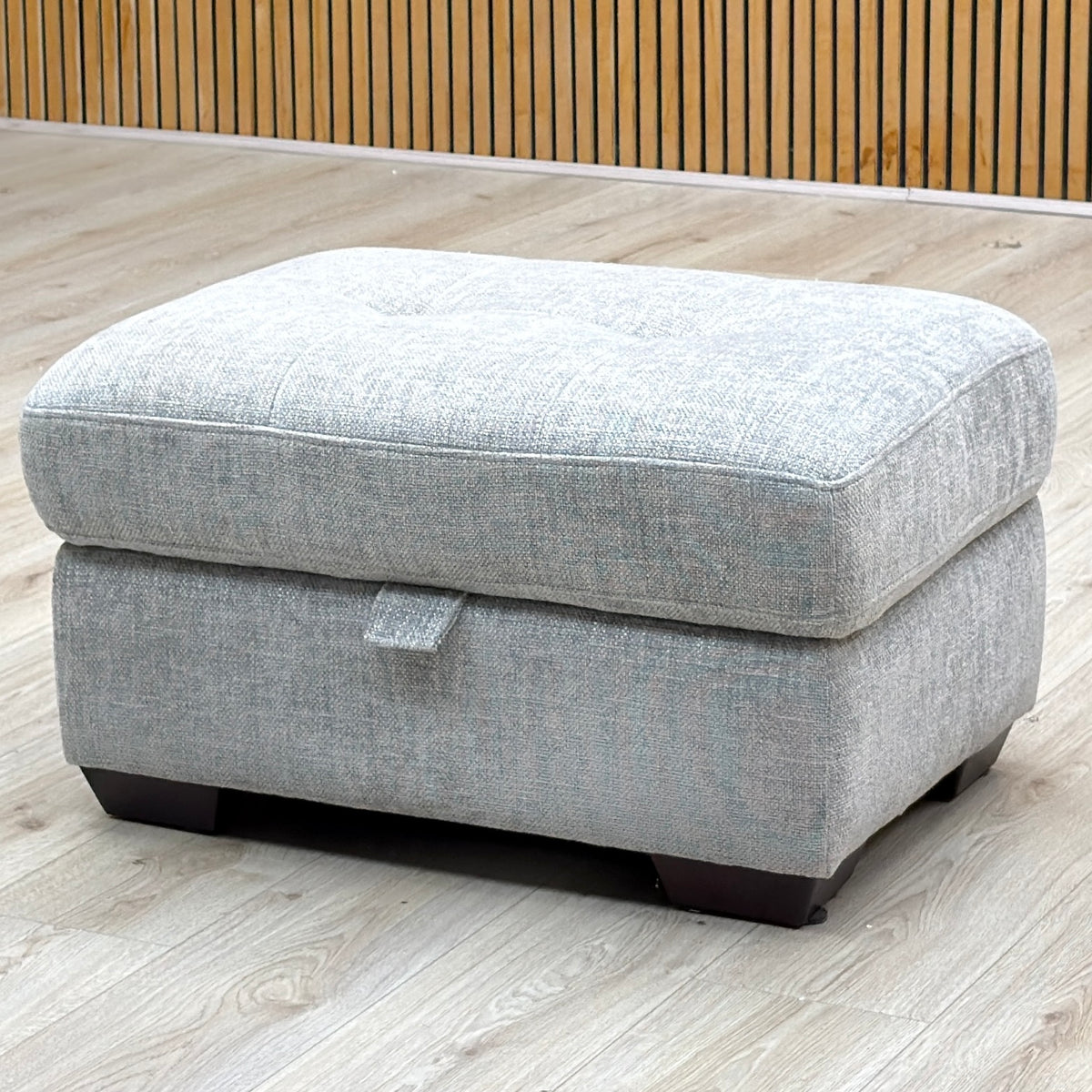'Dinky' Anivia Light Grey Woven Fabric Large Storage Footstool