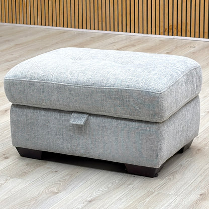 'Dinky' Anivia Light Grey Woven Fabric Large Storage Footstool