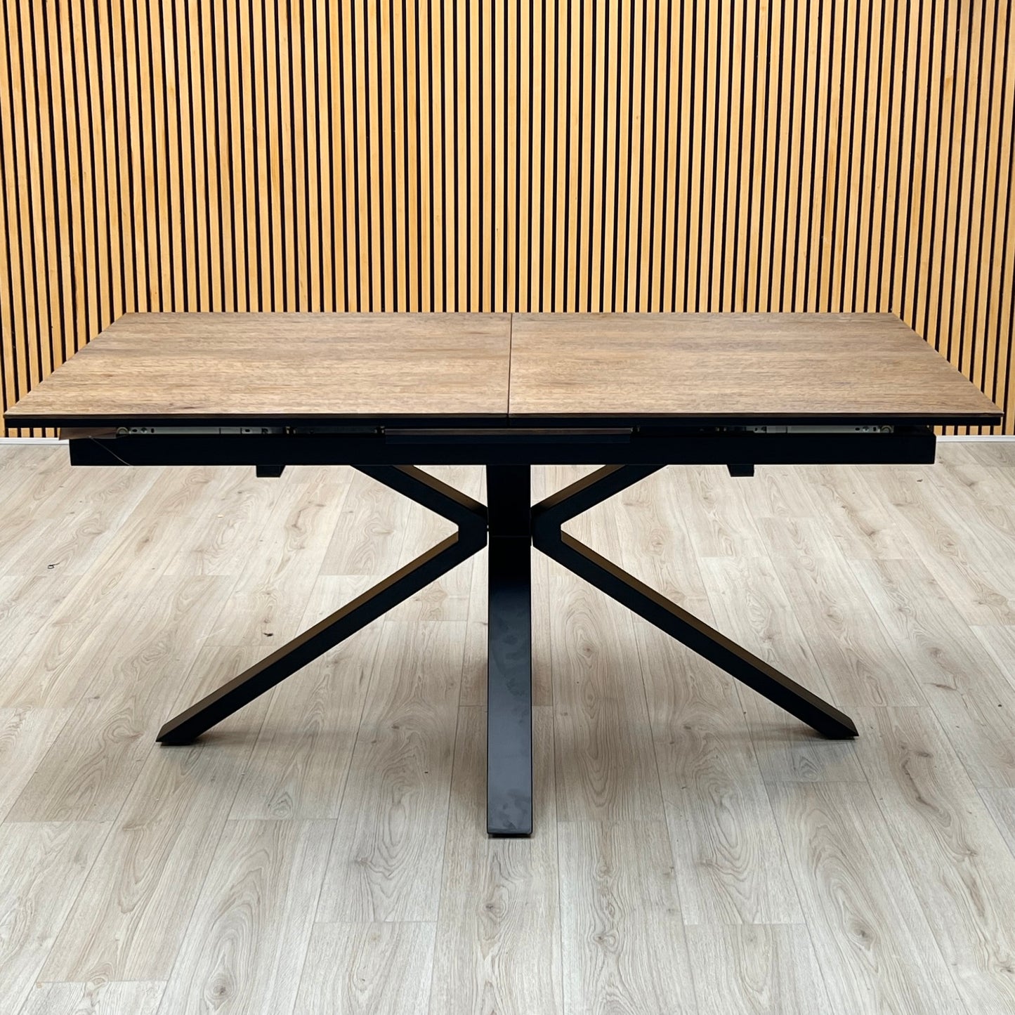 'Jupiter’ Dark Oak Pop Up Extending Dining Table Furniture Village