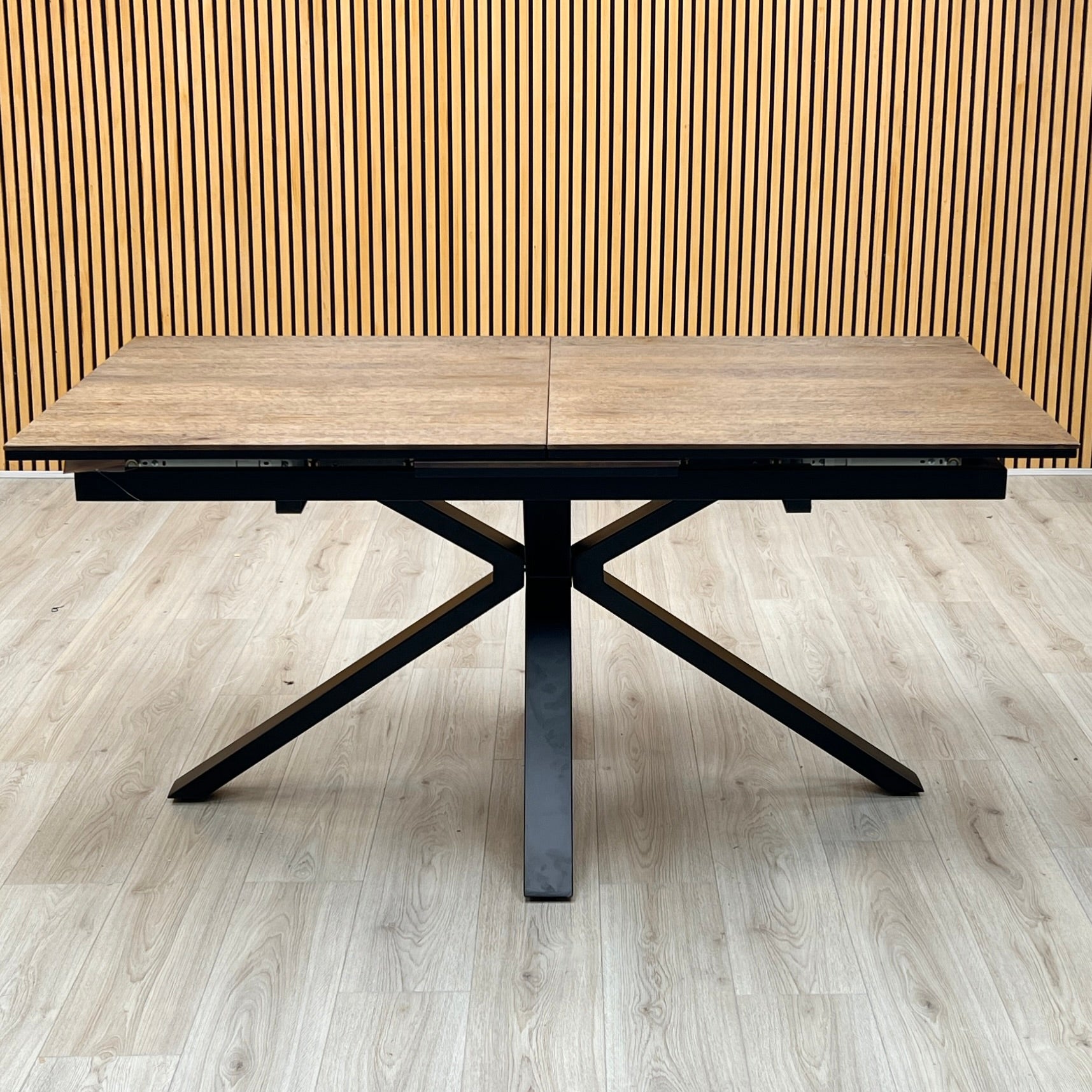 'Jupiter’ Dark Oak Pop Up Extending Dining Table Furniture Village