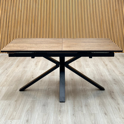 'Jupiter’ Dark Oak Pop Up Extending Dining Table Furniture Village