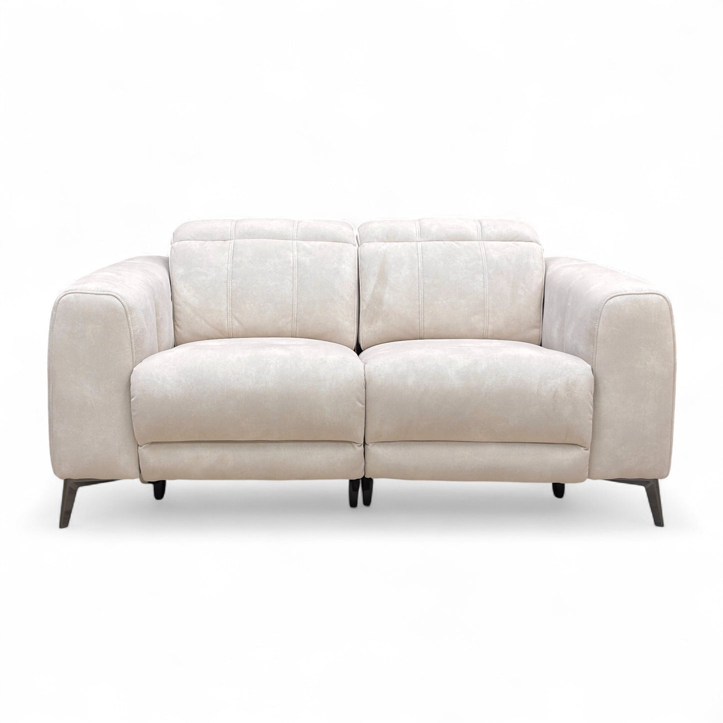 'Ezra' Dexter 43501 Ivory Velvet 2 Seater Power Recliner Sofa with Power Headrests