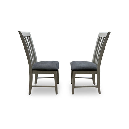 Furnitureland ‘Hamilton’ Grey-painted Finish Pair of Wooden Dining Chairs