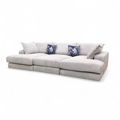 'Rest' Pewter Rest Chord Small Double Ended Chaise Sofa + Footstool