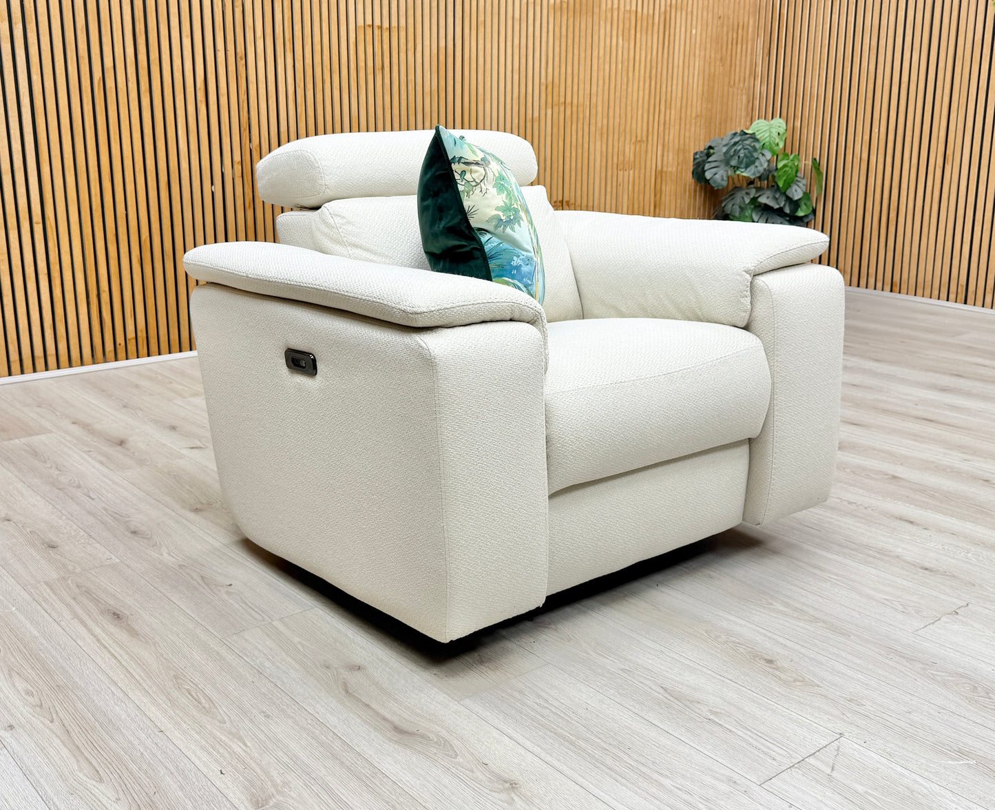 Nicoletti 'Davide' Baobab Beige Fabric Swivel Rocker Power Recliner Chair