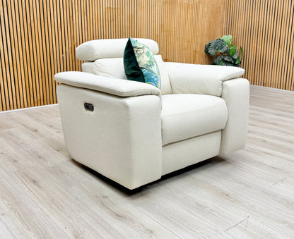 Nicoletti 'Davide' Baobab Beige Fabric Swivel Rocker Power Recliner Chair