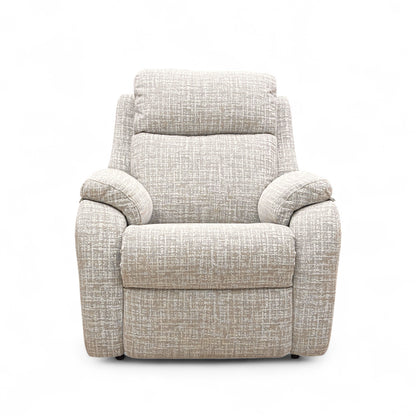 G Plan ‘Kingsbury’ B102 Shore Oatmeal Woven Fabric Power Recliner Armchair