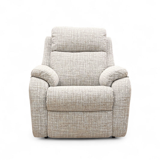 G Plan ‘Kingsbury’ B102 Shore Oatmeal Woven Fabric Power Recliner Armchair