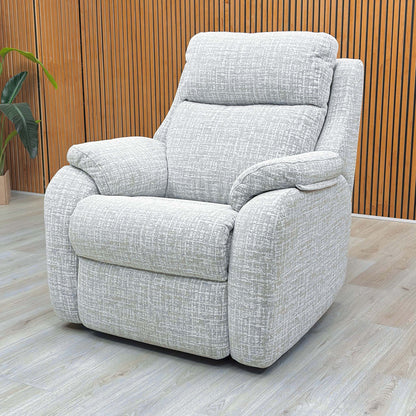 G Plan ‘Kingsbury’ B102 Shore Oatmeal Woven Fabric Power Recliner Armchair