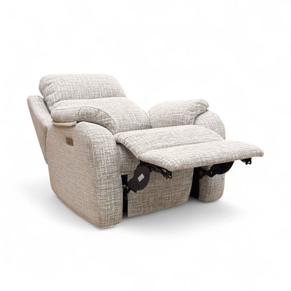 G Plan ‘Kingsbury’ B102 Shore Oatmeal Woven Fabric Power Recliner Armchair