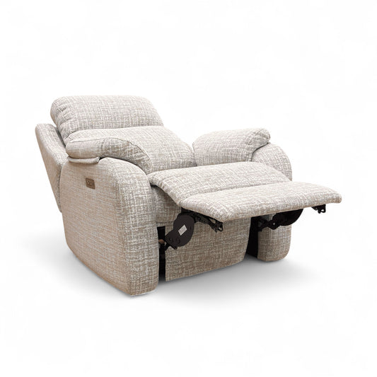 G Plan ‘Kingsbury’ B102 Shore Oatmeal Woven Fabric Power Recliner Armchair