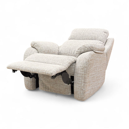 G Plan ‘Kingsbury’ B102 Shore Oatmeal Woven Fabric Power Recliner Armchair