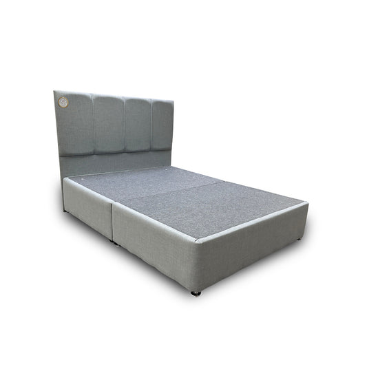 ‘Chris’ Duck Egg Blue Fabric Divan Base + Headboard - King