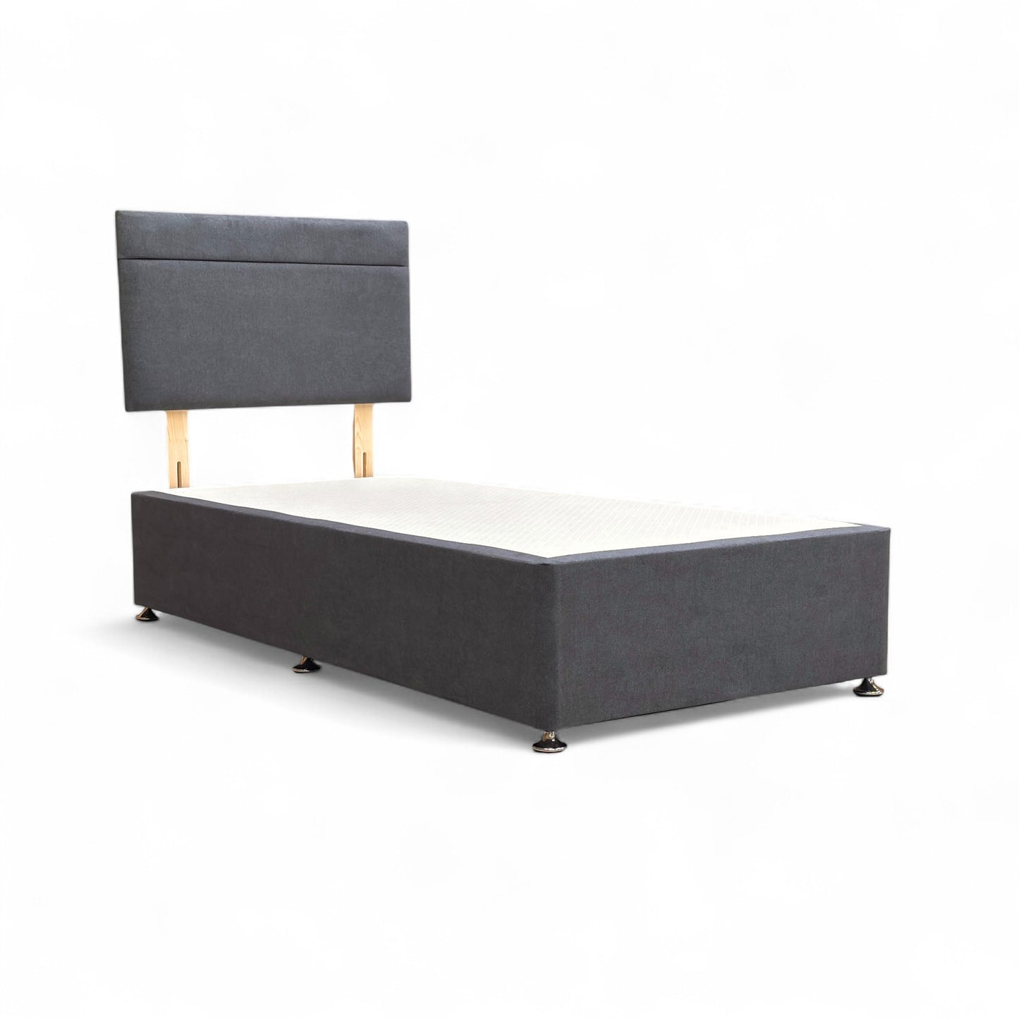 ‘Capella’ Venice Carbon Velvet Headboard + Divan Base - Single