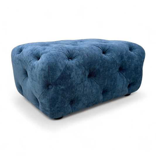 'Libertie' Denim Catalina Button Banquette Footstool