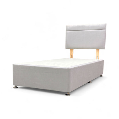 ‘Capella' Venice Silver Velvet Headboard + 2 Draw Divan Base - Single