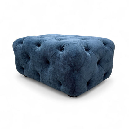 'Libertie' Denim Catalina Button Banquette Footstool