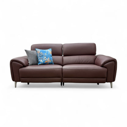'Vino' Cat-40/30 Oslo Mulberry Leather 3 Seater Power Recliner Sofa with Power Headrests and Heated Seats