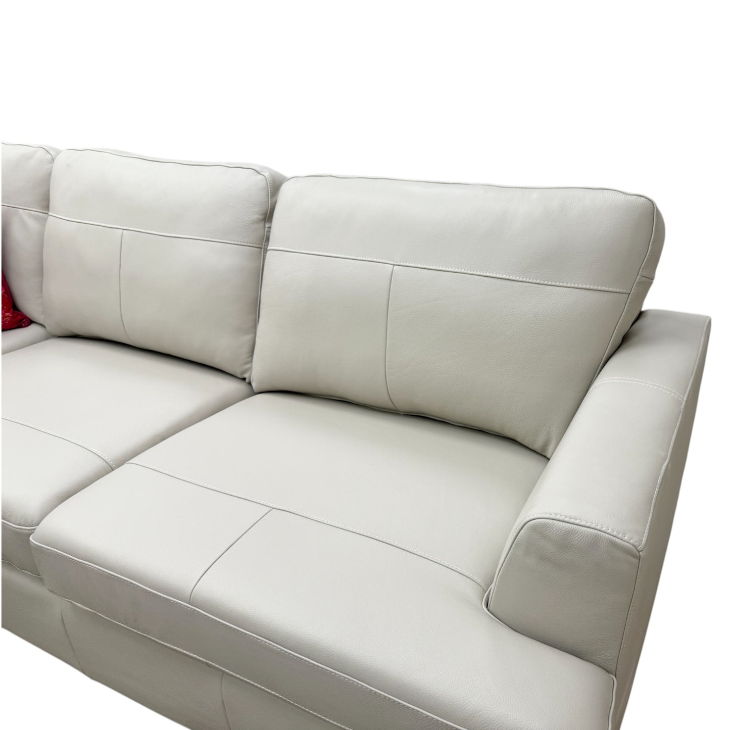 'Freya' Pewter Beau Leather Right Hand Facing 2 Seater Deluxe Corner Sofa Bed