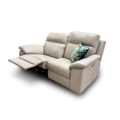 Nicoletti ‘Pepino’ 328 Torello Tortora 2 Seater Leather Power Recliner Sofa