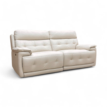 World of Leather ‘Brescia’ Nw-521e Frost Leather 3 Seater Power Recliner Sofa