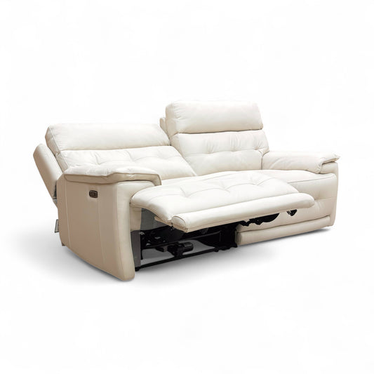 World of Leather ‘Brescia’ Nw-521e Frost Leather 3 Seater Power Recliner Sofa