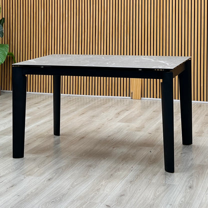 Connubial ‘Rosa’ Wdn Grp-Arn Ceramic Top Extending Dining Table with Wooden Legs Furniture Village