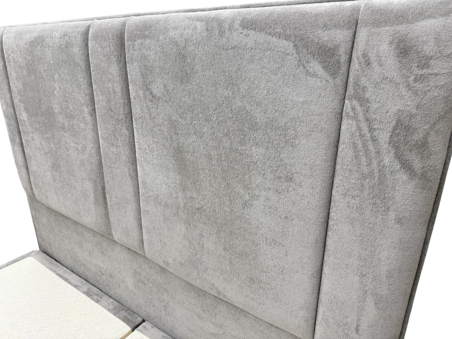 'Pegasus' Milan Nickel Velvet Floor Standing Headboard + Double End Lift Base Electric Adjustable Bed - King