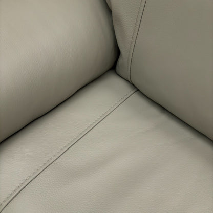 ‘Aero’ Light Grey Cat-40:27 Leather 3 Seater Power Recliner Sofa with Power Headrests