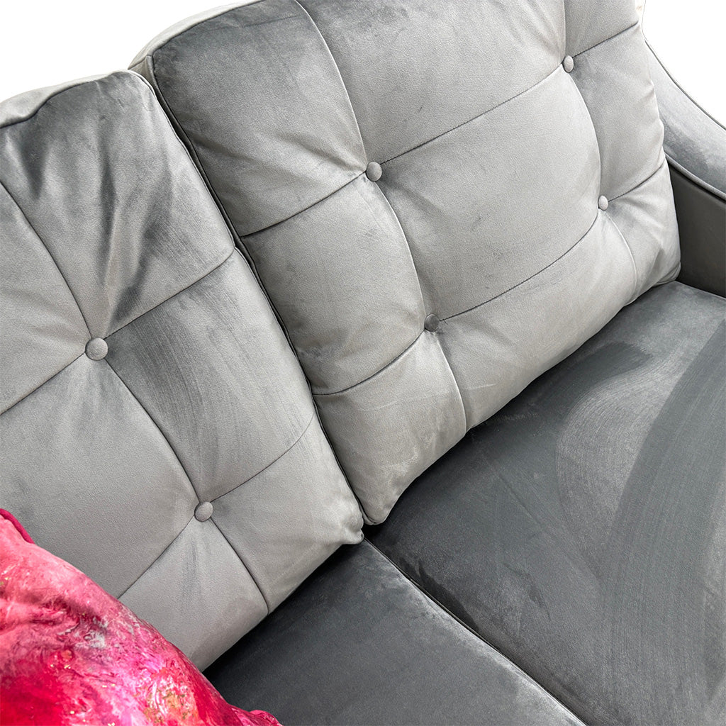 ‘Ava’ Asphalt Ava Velvet 2 Seater Sofa + Armchair