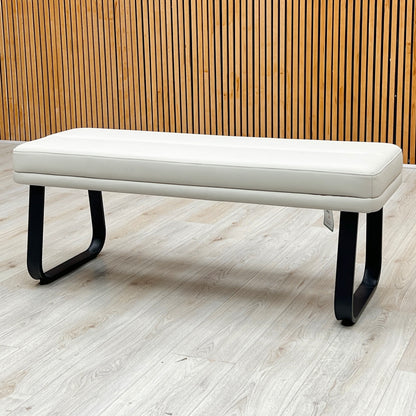 ‘Avuno’ Neutral Faux Leather Low Dining Bench Furniture Village