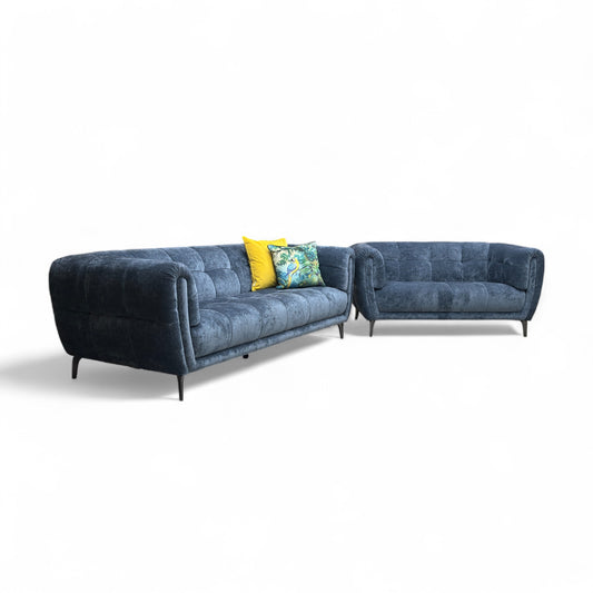 ‘Sienna’ Hudson Ocean Blue 25315 Fabric 3 + 2 Seater Sofa Set