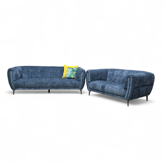‘Sienna’ Hudson Ocean Blue 25315 Fabric 3 + 2 Seater Sofa Set