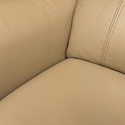 ‘Jude’ Montana Barley Cat-60:06 Leather 2 Seater Power Recliner Sofa with Telescopic Headrest + Power Armchair with Telescopic Headrest