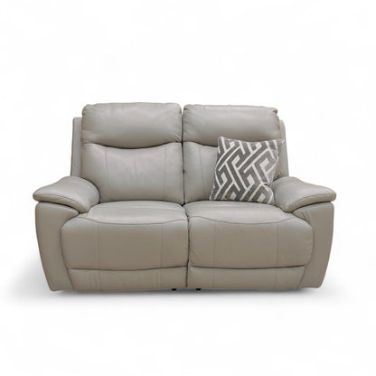 ‘Sloane’ Cat-60:28 New Grey Leather 2 Seater Power Recliner Sofa