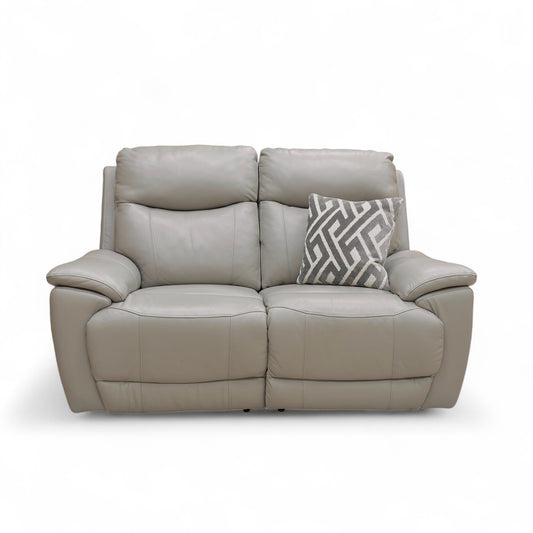 ‘Sloane’ Cat-60:28 New Grey Leather 2 Seater Power Recliner Sofa