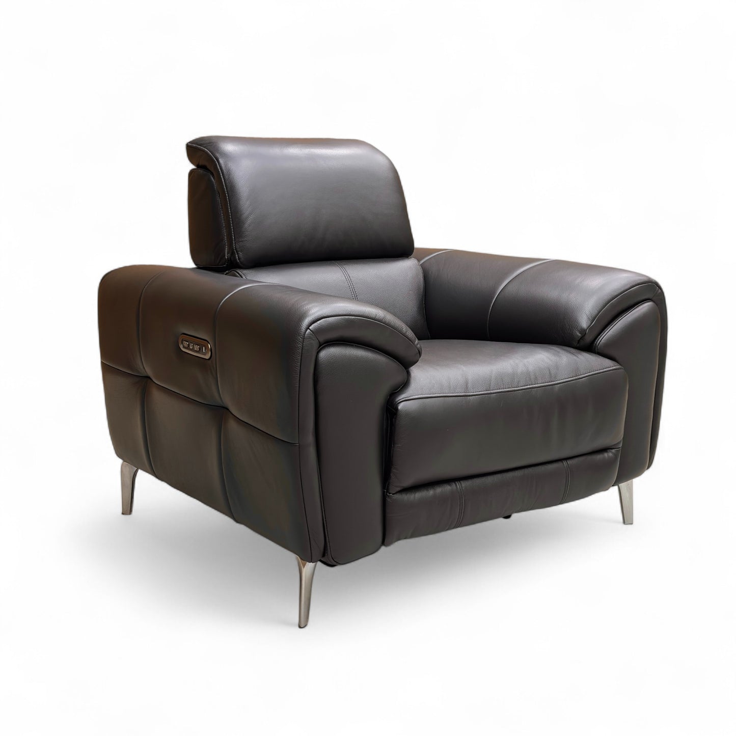 ‘Vino’ Cat-60:24 Navy Leather Power Recliner Chair with Power Headrest